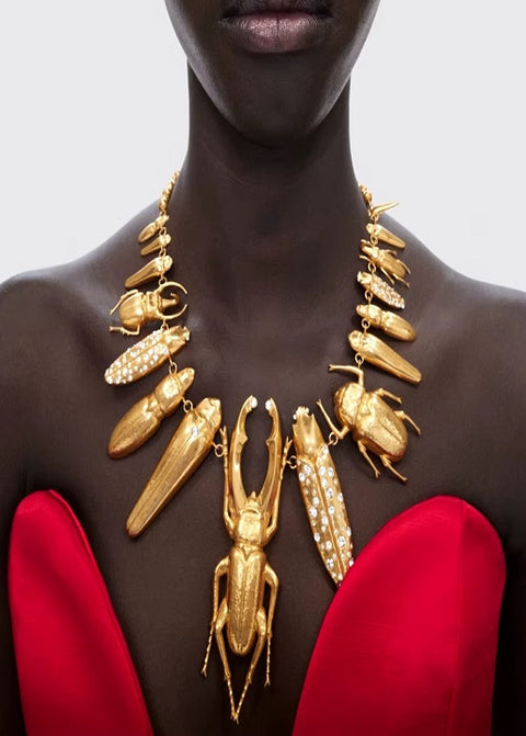 New Fashion Alloy Gold-plated Multi Bugs Charms Chunky Necklace CODE: KAR4331