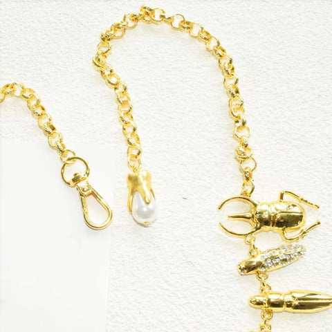 New Fashion Alloy Gold-plated Multi Bugs Charms Chunky Necklace CODE: KAR4331