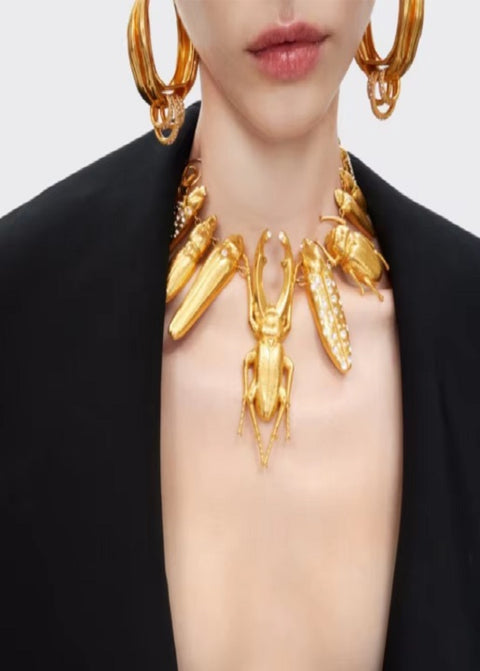 New Fashion Alloy Gold-plated Multi Bugs Charms Chunky Necklace CODE: KAR4331