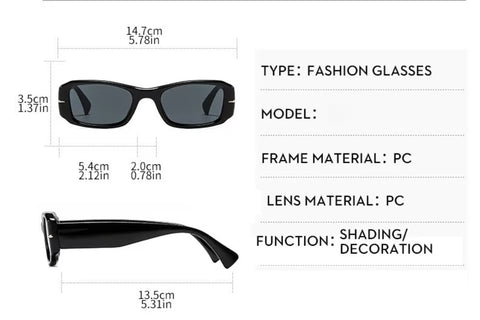 New Square Retro Fashion Driving Mirrors Outdoor Sunscreen Glass CODE: KAR4347