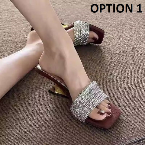 New Fashion Flip Flops Square Toe Designer Heels CODE: KAR4350