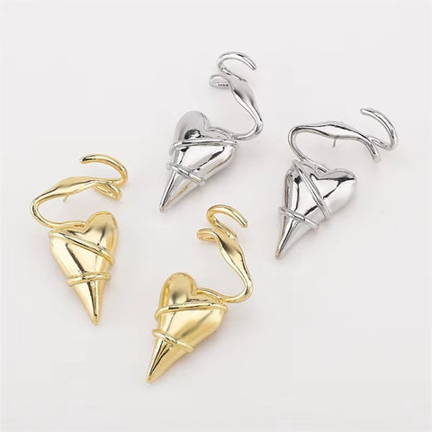 New Creative Geometric Lines Wrapped Around Heart Party Earrings CODE: KAR4352