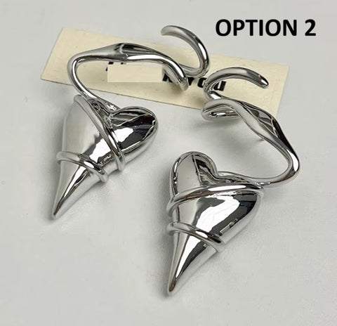 New Creative Geometric Lines Wrapped Around Heart Party Earrings CODE: KAR4352