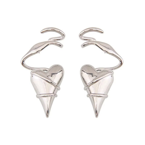 New Creative Geometric Lines Wrapped Around Heart Party Earrings CODE: KAR4352