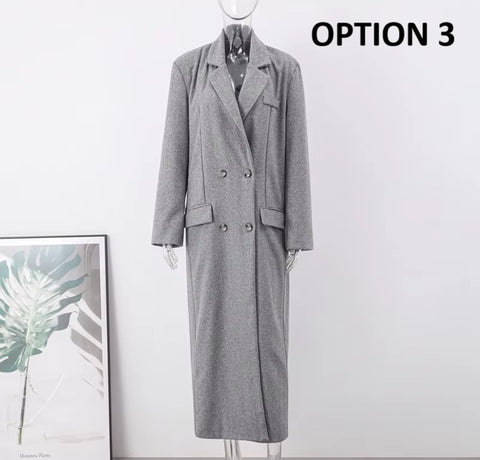 New V Neck Wide Shoulder Long Sleeve Jacket CODE: KAR4354