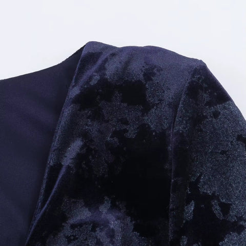 New Fashion V-Neck Elegant Velvet Long Dress CODE: KAR4356