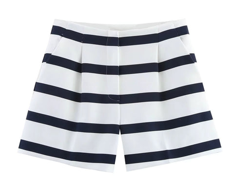 New O-Neck Short Sleeve Buttons Top Straight Loose Shorts Set CODE: KAR4357