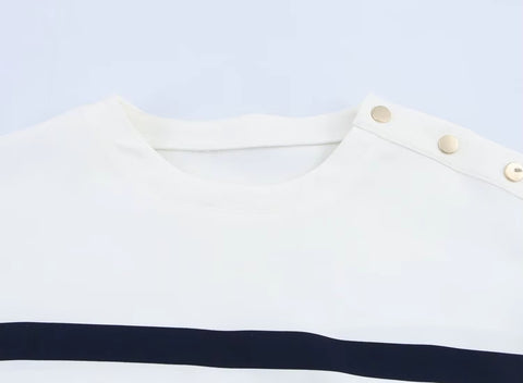 New O-Neck Short Sleeve Buttons Top Straight Loose Shorts Set CODE: KAR4357