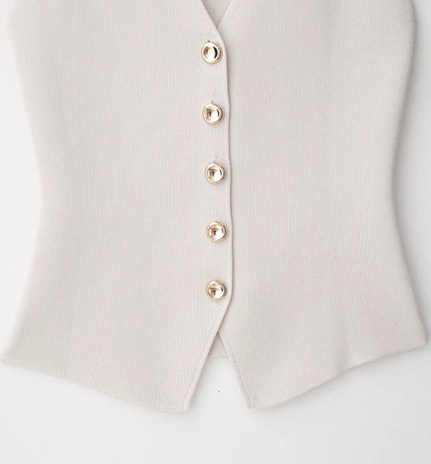 New casual and undecorated V-neck sleeveless vest Top CODE: KAR4361