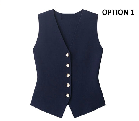 New casual and undecorated V-neck sleeveless vest Top CODE: KAR4361