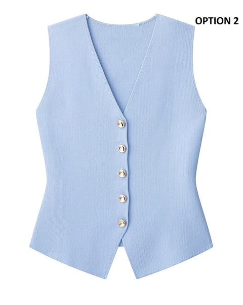 New casual and undecorated V-neck sleeveless vest Top CODE: KAR4361