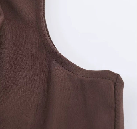 New Style Sleeveless Draped Neckline Pleated Midi Long Dress CODE: KAR4366