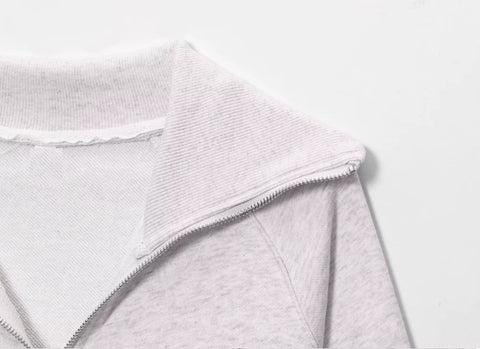 New Turn-Down Collar Long Sleeves Pocket Zipper Short Coat+ Long Pant Set CODE: KAR4368