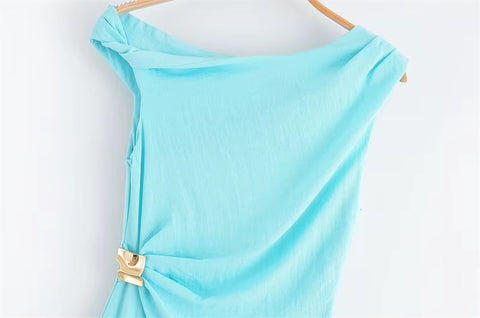 New Fashion asymmetrical sleeveless Midi dress CODE: KAR4370