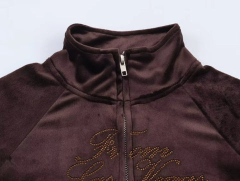 New Classic Velvet Printed Jacket And Pant Set CODE: KAR4371