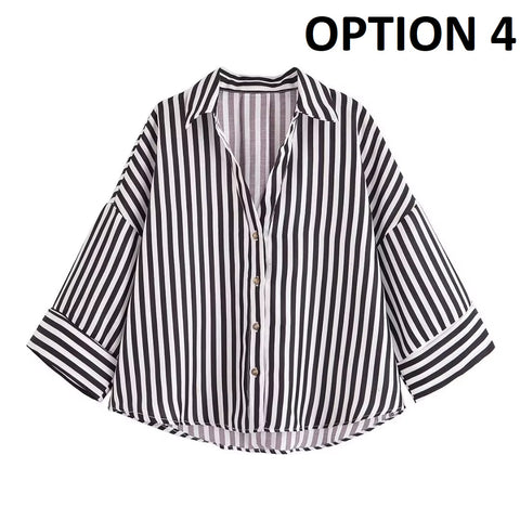 New Fashion Long Casual Loose Versatile Design Sensation Niche Shirt CODE: KAR4376