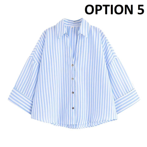 New Fashion Long Casual Loose Versatile Design Sensation Niche Shirt CODE: KAR4376