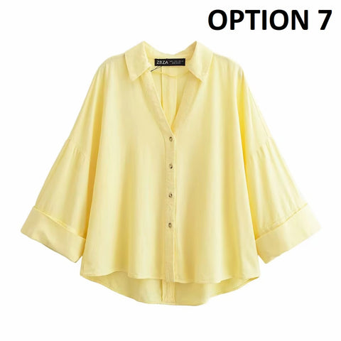 New Fashion Long Casual Loose Versatile Design Sensation Niche Shirt CODE: KAR4376