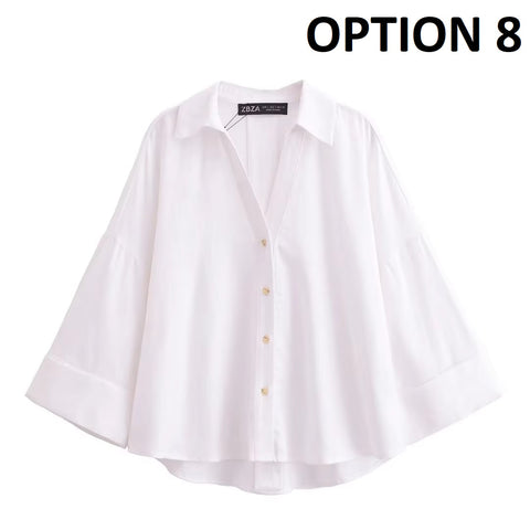 New Fashion Long Casual Loose Versatile Design Sensation Niche Shirt CODE: KAR4376