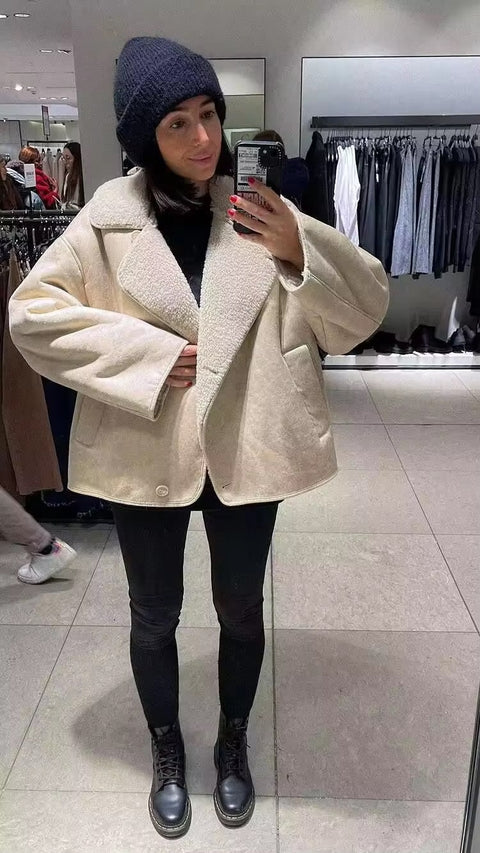 New Fashion Autumn Warm Suede Faux Fur Coat CODE: KAR4383