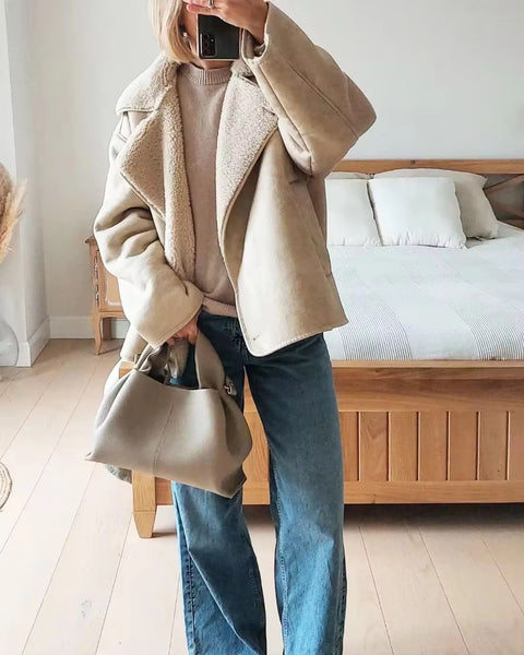 New Fashion Autumn Warm Suede Faux Fur Coat CODE: KAR4383