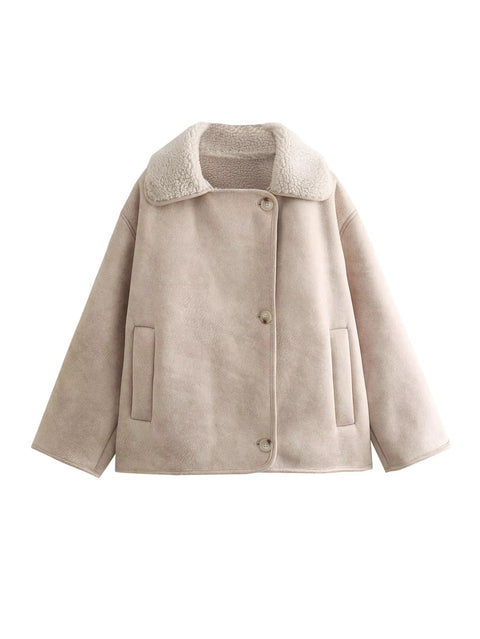 New Fashion Autumn Warm Suede Faux Fur Coat CODE: KAR4383