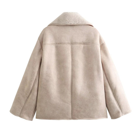 New Fashion Autumn Warm Suede Faux Fur Coat CODE: KAR4383