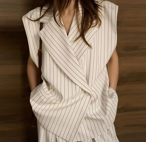 New Turn-Down Collar Wide Leg Zipper Pant Set CODE: KAR4387