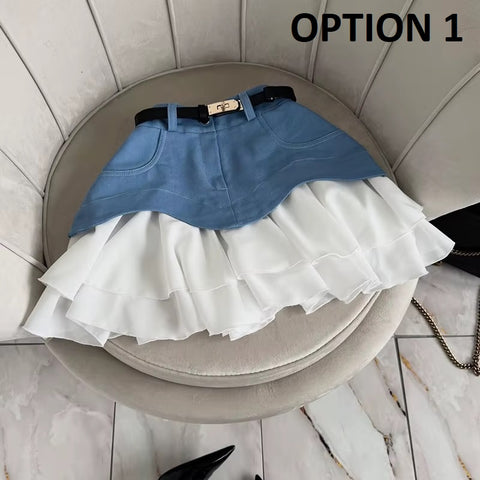 New Fashion High Waist Ruffles Elegant A Line Short Skirts CODE: KAR4390