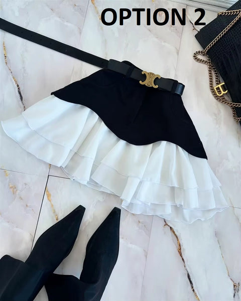 New Fashion High Waist Ruffles Elegant A Line Short Skirts CODE: KAR4390