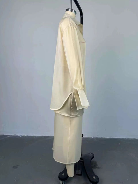 New Fashion Sexy Lace Shirt and  Skirt Two-Piece Set CODE: KAR4395