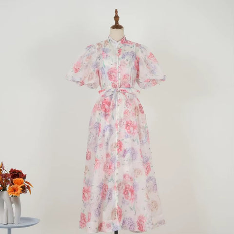 New Fashion Embellished Floral Print Maxi Gown CODE: KAR4397