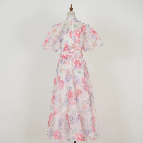 New Fashion Embellished Floral Print Maxi Gown CODE: KAR4397