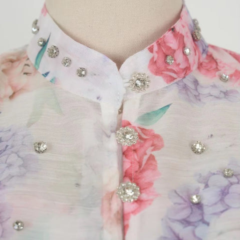 New Fashion Embellished Floral Print Maxi Gown CODE: KAR4397