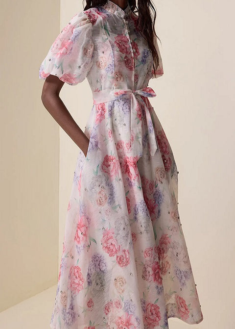 New Fashion Embellished Floral Print Maxi Gown CODE: KAR4397