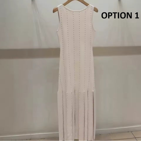 New Sleeveless Round Neck Elegant Knitwear Mid-calf Dress CODE: KAR4398