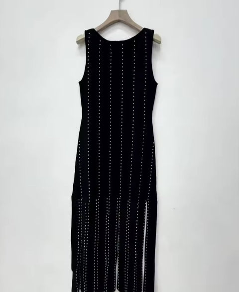New Sleeveless Round Neck Elegant Knitwear Mid-calf Dress CODE: KAR4398