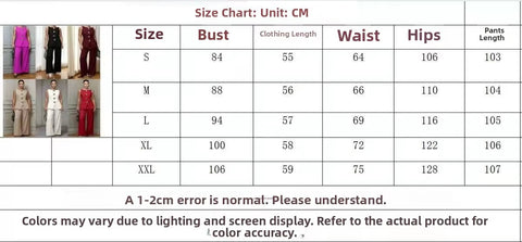 New Fashion Golden Button Vest Top And Long Pants Two-Piece Set CODE: KAR4399