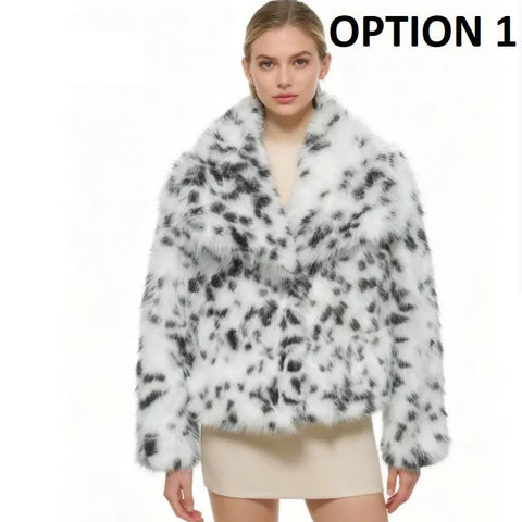 New Fashion Leopard Print Faux Fur Coat CODE: KAR4400
