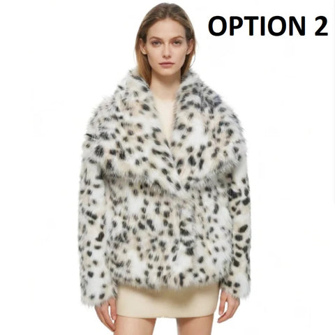 New Fashion Leopard Print Faux Fur Coat CODE: KAR4400