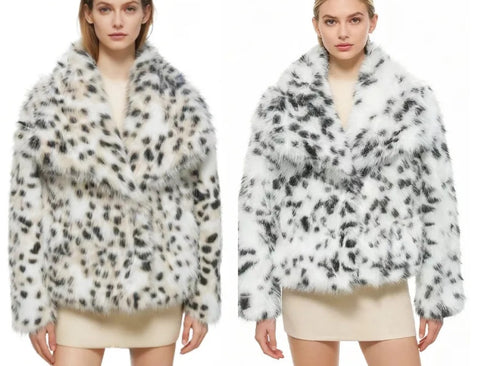 New Fashion Leopard Print Faux Fur Coat CODE: KAR4400