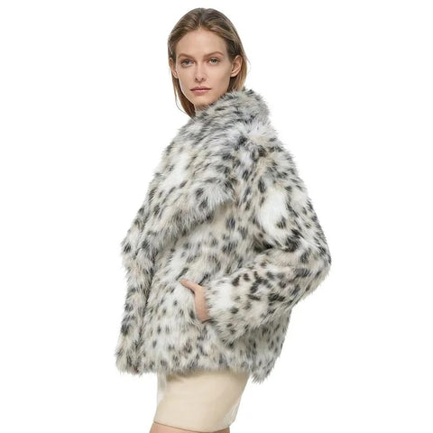New Fashion Leopard Print Faux Fur Coat CODE: KAR4400