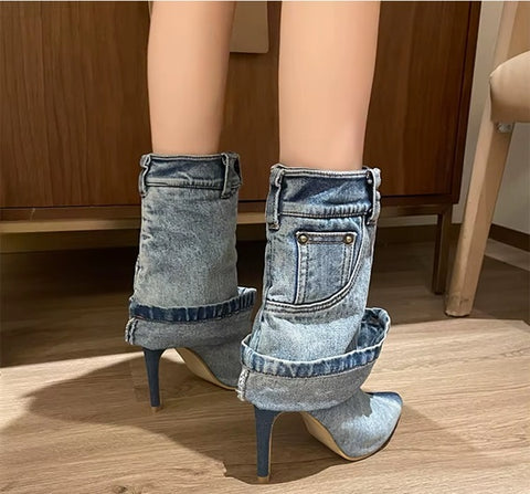 New High Heel Pointed Fashion Skirt Boots CODE: KAR4406