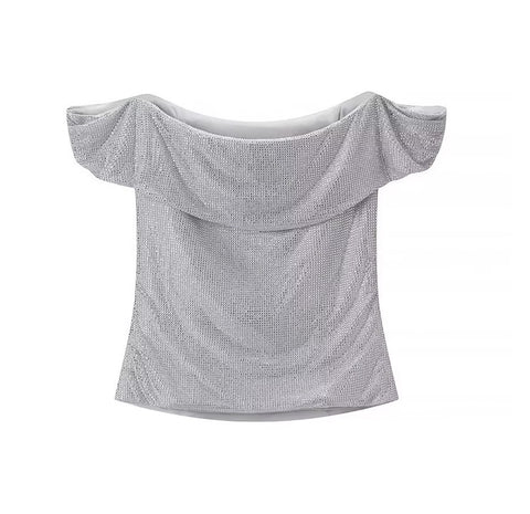 New Short Sleeves Shiny Thread Sexy Tank Top CODE: KAR4408