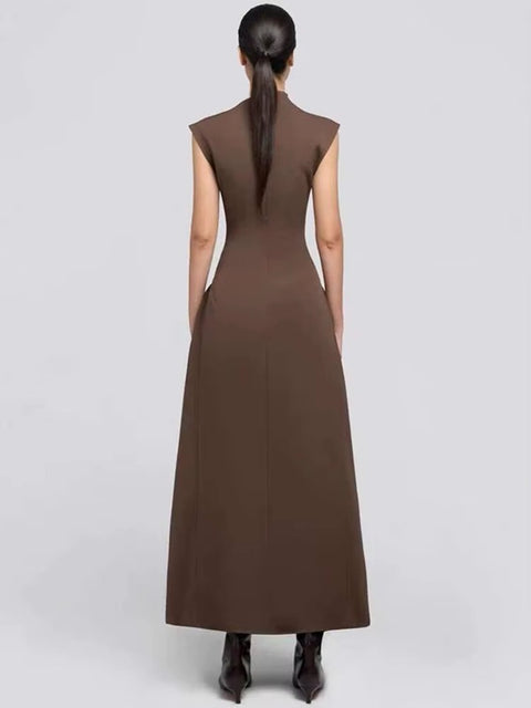 New Sleeveless Slim Waist Pleated Big Swing Dress CODE: KAR4410