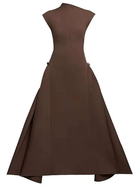 New Sleeveless Slim Waist Pleated Big Swing Dress CODE: KAR4410