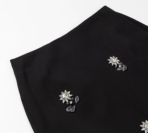 New Sleeveless Square Neck Fashion Diamond Backless Long Skirt Set CODE: KAR4413