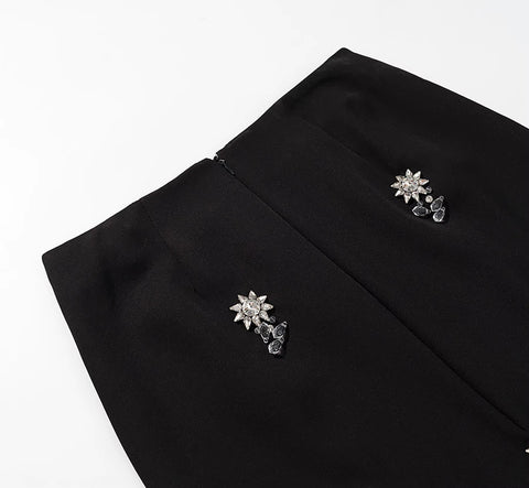 New Sleeveless Square Neck Fashion Diamond Backless Long Skirt Set CODE: KAR4413