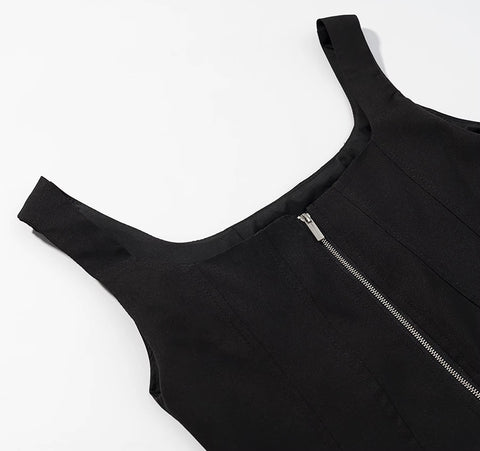 New Sleeveless Square Neck Fashion Diamond Backless Long Skirt Set CODE: KAR4413