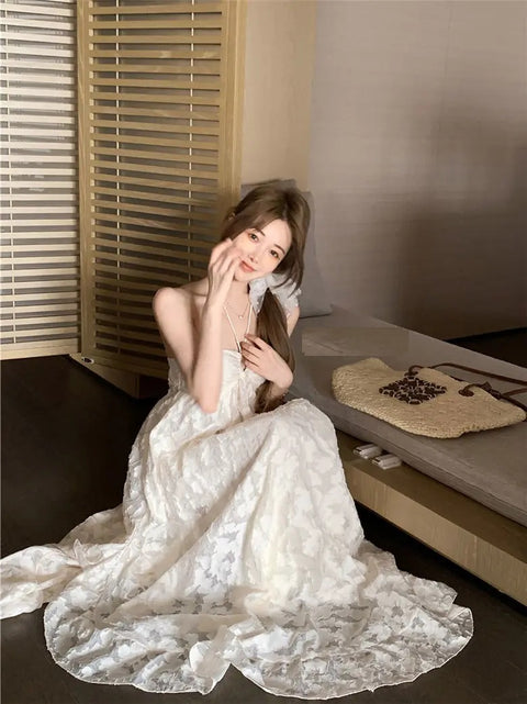 New Fashion Hanging Neck Strap Long Dress CODE: KAR4414